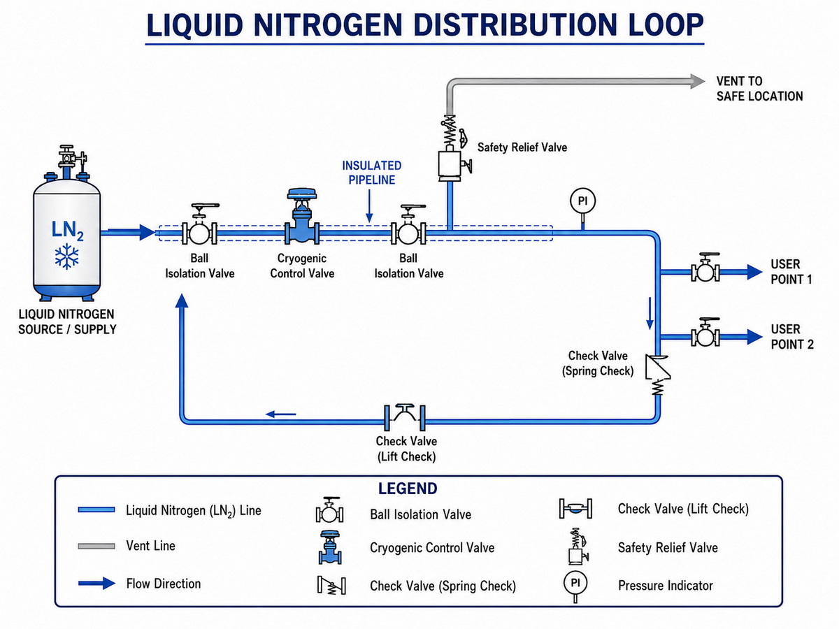 Liquid Nitrogen Valve System Layout Liquid Nitrogen Valve System Layout