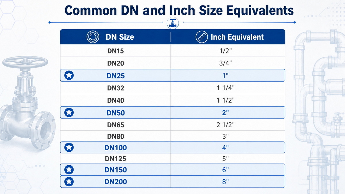 DN To Inch Conversion Chart DN To Inch Conversion Chart