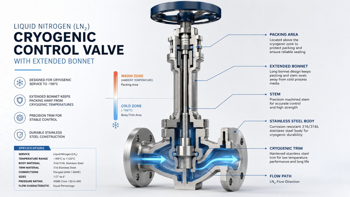 Cryogenic Control Valve Section View Cryogenic Control Valve Section View
