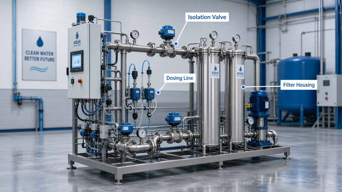 Water Treatment Skid With Ball Valves Water Treatment Skid With Ball Valves