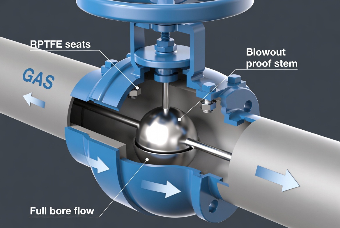 Natural Gas Ball Valve Cutaway Natural Gas Ball Valve Cutaway