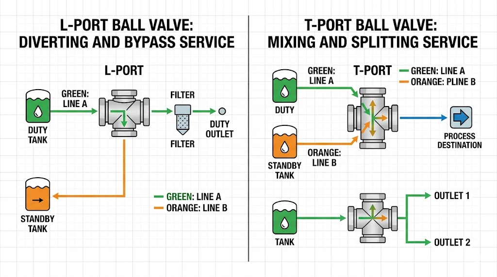 L Port Versus T Port Application Comparison