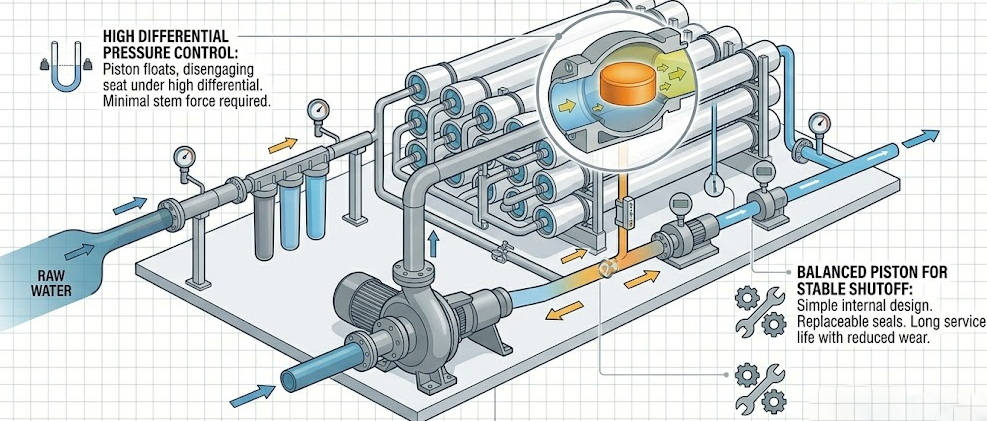 High Pressure RO Feed Line Valve Node