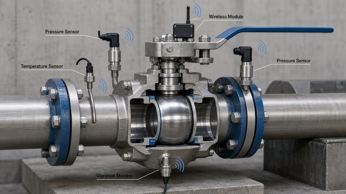 Ball Valve with IoT Sensors Installation
