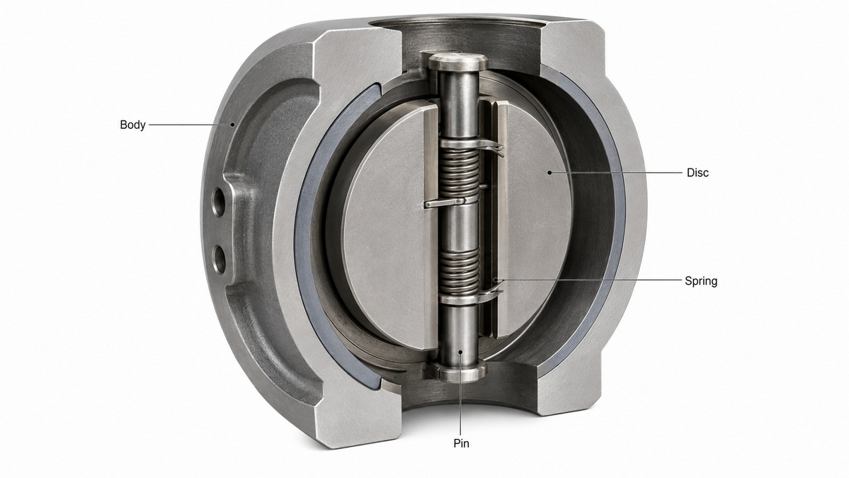 Wafer Dual Plate Check Valve Technical Cutaway