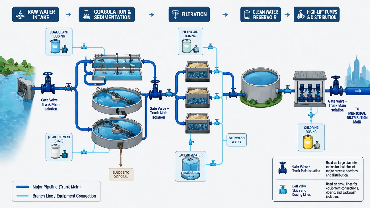 Water Treatment Plant Valve Application Layout