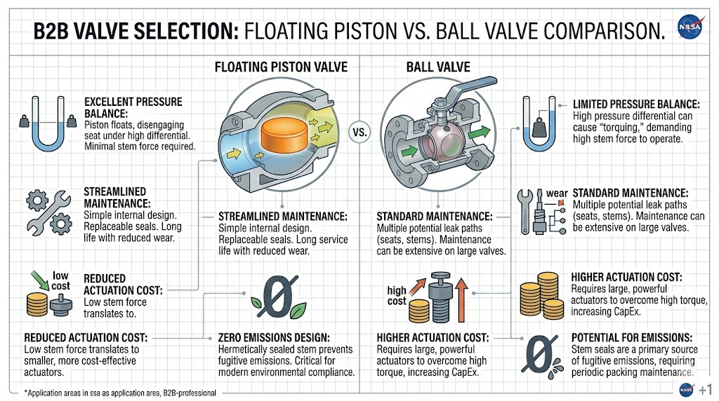 Floating Piston Versus Ball Valve