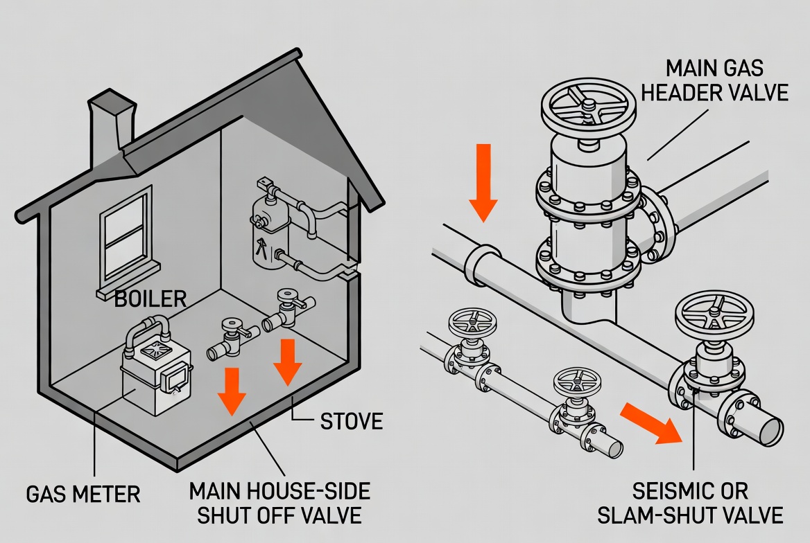 Gas Shut Off Valve Locations In Home And Plant